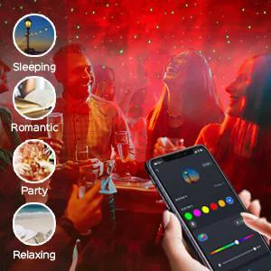 Nineaccy Galaxy Projector Star Projector Night Light with Timer Function/Voice Control/APP Control LED 16 Colors RGB Dimming for Baby Kids Adults Bedroom Room Decor Party Gift (Black) - star light projector galaxy