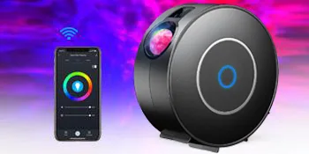 Nineaccy Galaxy Projector Star Projector Night Light with Timer Function/Voice Control/APP Control LED 16 Colors RGB Dimming for Baby Kids Adults Bedroom Room Decor Party Gift (Black) - star projector galaxy night light