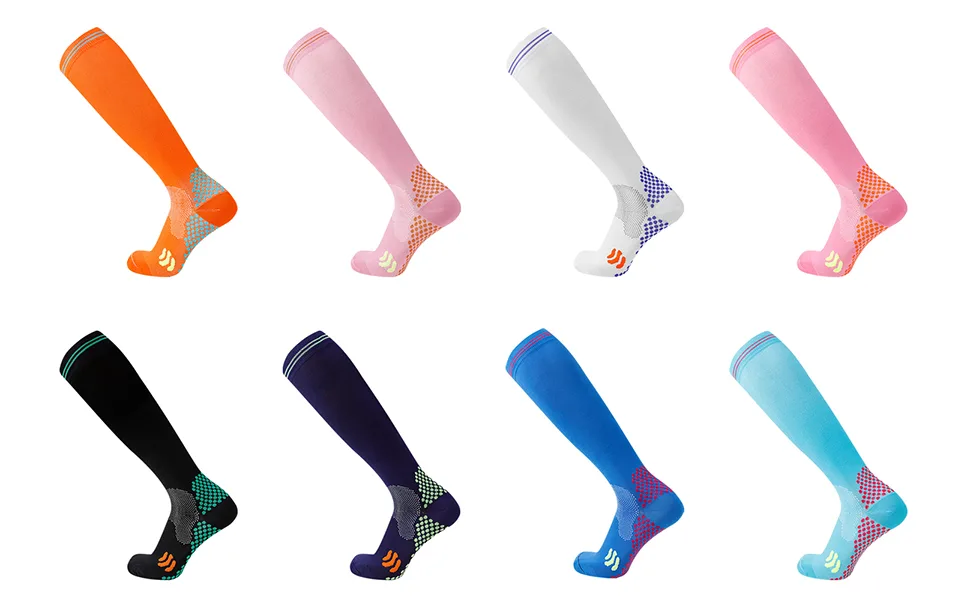 Compression Socks (2 Pair) for Men and Women 20-30 mmHg Compression Stockings Circulation for Cycling Running Support Socks XXL Pink - compression socks