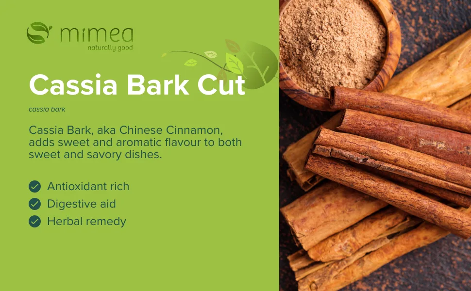 Mimea Cassia Bark Cut | 1kg | Quality Ingredients | Cooking & Distilling | Aromatic Spice | Known as Chinese Cinnamon - Cassia Bark Cut 01