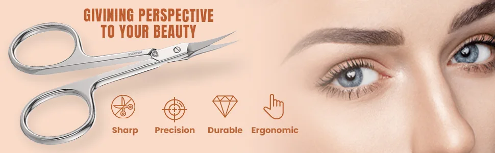 KAMICURE | Extra Fine Curved Cuticle Scissors for Men Women - Multi Purpose Small Manicure Scissors Pedicure Finger & Toe Nail Cuticle Scissors Professional Thin toenail Scissors Eyebrow Scissors - nail scissor