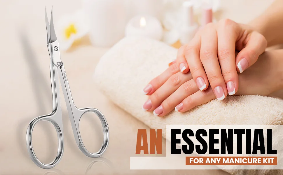 KAMICURE | Extra Fine Curved Cuticle Scissors for Men Women - Multi Purpose Small Manicure Scissors Pedicure Finger & Toe Nail Cuticle Scissors Professional Thin toenail Scissors Eyebrow Scissors - nail scissors