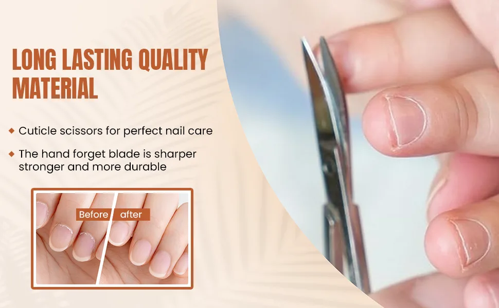 KAMICURE | Extra Fine Curved Cuticle Scissors for Men Women - Multi Purpose Small Manicure Scissors Pedicure Finger & Toe Nail Cuticle Scissors Professional Thin toenail Scissors Eyebrow Scissors - nail scissors