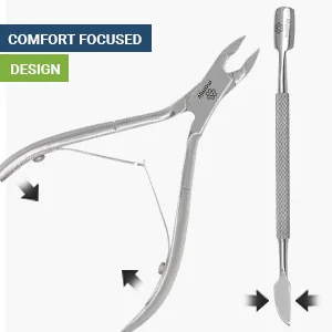 Mamjy Cuticle Cutter with Cuticle Pusher Professional Cuticle Remover Tool Kit Cuticle Nipper Pedicure Manicure Tools for Fingernails and Toenails Cuticle Clippers & Cuticle Pusher Tool - Comfort Focused Design