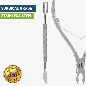 Mamjy Cuticle Cutter with Cuticle Pusher Professional Cuticle Remover Tool Kit Cuticle Nipper Pedicure Manicure Tools for Fingernails and Toenails Cuticle Clippers & Cuticle Pusher Tool - Surgical grade Stainless Steel