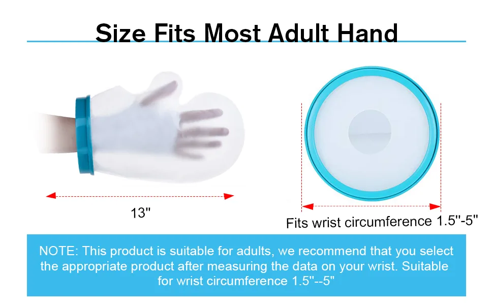 Nofaner Waterproof Hand Cast Cover Protector for Shower Reusable Cast Plaster Bandage Protector Keeps Casts Bandages Dry Dressing Cover for Shower Bath for Broken Wrist Finger Wound (31cm) - product information 4
