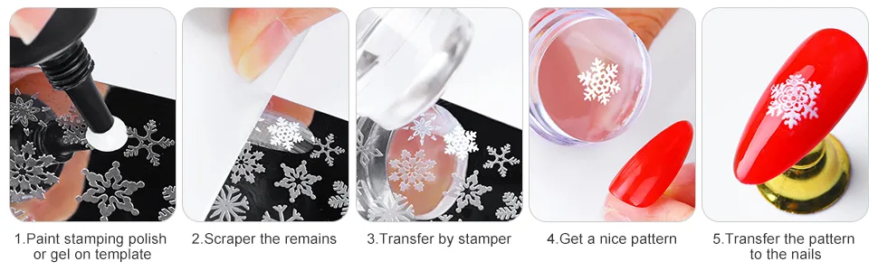 Sularpek Silicone Jelly Stamper 1 Piece Double Sided Transparent Nail Art Stamper with Scraper for Nails Manicure Tools - product information 2