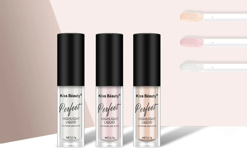 Pakivs 3 Colors Sparkling Eye Shadow Set Long Lasting Highlighter for Face Body Liquid Highlighter Makeup - 3 Colors Sparkling Eye Shadow
