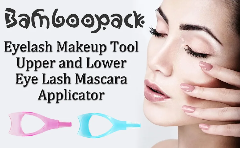 2 PCS Eyelash Makeup Tool Upper and Lower Eye Lash Mascara Applicator Eyelash Comb Tool for Makeup 1 Pink + 1 Blue - Eyelash Makeup Tool