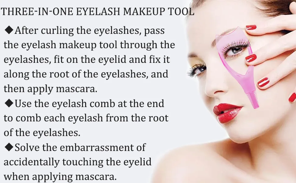 2 PCS Eyelash Makeup Tool Upper and Lower Eye Lash Mascara Applicator Eyelash Comb Tool for Makeup 1 Pink + 1 Blue - Eyelash Makeup Tool
