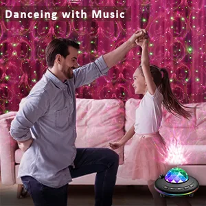Mycket Star Projector Galaxy Projector Light Ocean Wave LED Lamp Night Light Projector with Remote 360 Rotating Sleep Soothing Colors Changing Music Bluetooth Speaker Timer for Kids Black - light projector