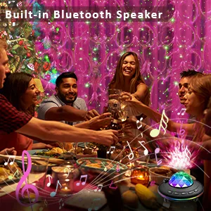 Mycket Star Projector Galaxy Projector Light Ocean Wave LED Lamp Night Light Projector with Remote 360 Rotating Sleep Soothing Colors Changing Music Bluetooth Speaker Timer for Kids Black - lights for bedroom