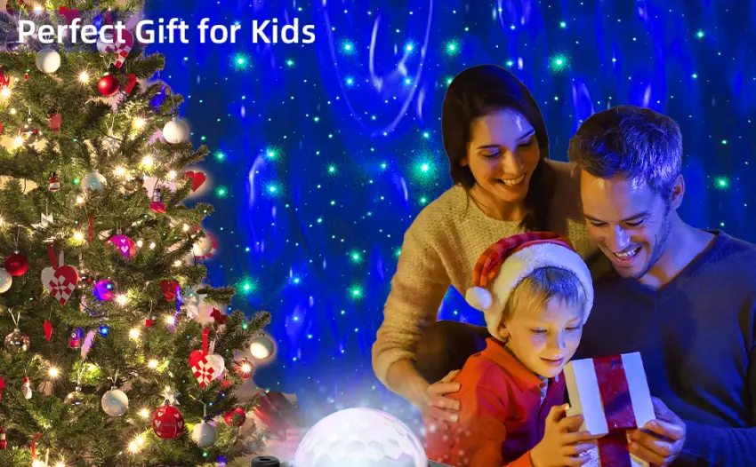 Mycket Star Projector Galaxy Projector Light Ocean Wave LED Lamp Night Light Projector with Remote 360 Rotating Sleep Soothing Colors Changing Music Bluetooth Speaker Timer for Kids Black - prefect gift for kids