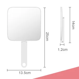 OSDUE Portable Travel Makeup Mirror Compact Mirror and Hand Mirror Dual Purpose with Comfy Handle for Barber Shops Dental Offices and Make Up Application (Square-shaped) - product information 5