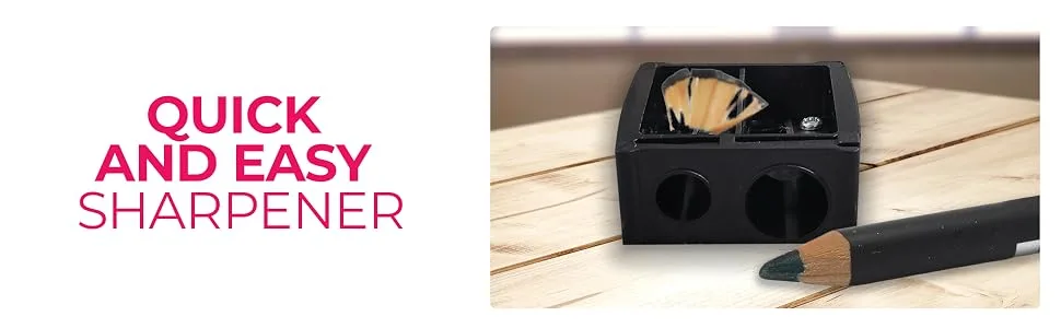 2pk Eyeliner Sharpener | 2 Holes Makeup Sharpener for Big & Small Sized Eye Pencil Sharpeners | Eyeliner Pencil Sharpener Eyebrow Pencil Sharpener Lip Liner Sharpener | Dual Make Up Pencil Sharpener - eyeliner sharpener makeup make up sharpeners double duo holes big small pencil eyebrow brow