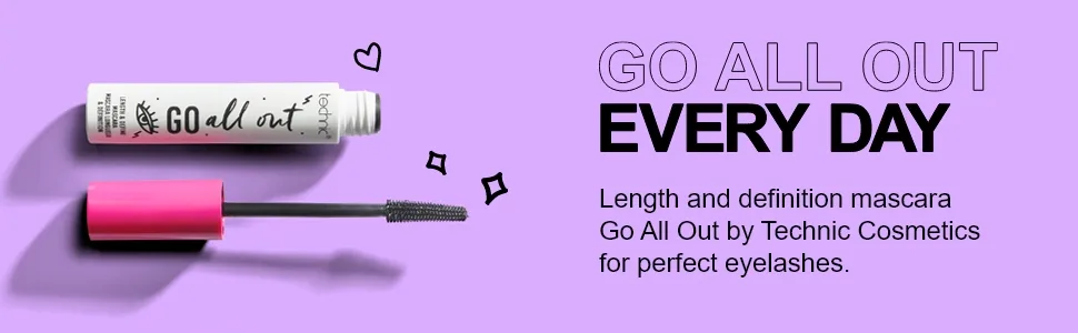 Technic Go All Out Length & Define Mascara - Lengthening Mascara With a Flexible Tapered Wand For Maximum Emphasis & Definition. Vegan Formula In Deep Black Which Does Not Flake or Smudge. 13ml - product information 2