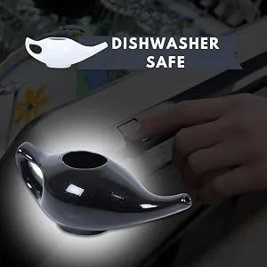 Leak Proof Durable Ceramic Neti Pot Comfortable Grip | Microwave and Dishwasher Friendly Natural Treatment for Sinus and Congestion (Olive Green Mat) - Attractive Design of Ceramic Neti Pot With No Joints, Leak Proof