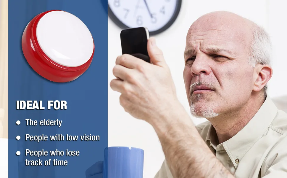 Talking Clock for The Elderly - British Accent - Tells Clearly The Time and Date - Easy to Operate English Speaking Clock - speaking clock