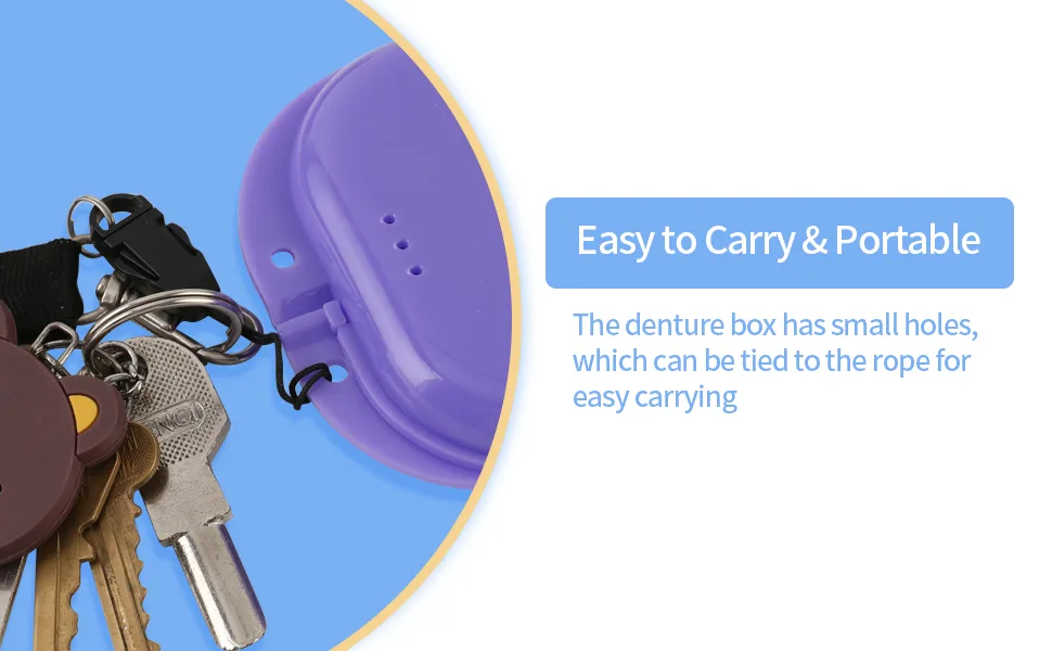 Portable Retainer Box Denture Box Denture Container Self-Cultivation Part Dental Retainer Retainer Mouth Guard Braces Dental Tray Splint (Blue) - product information 4