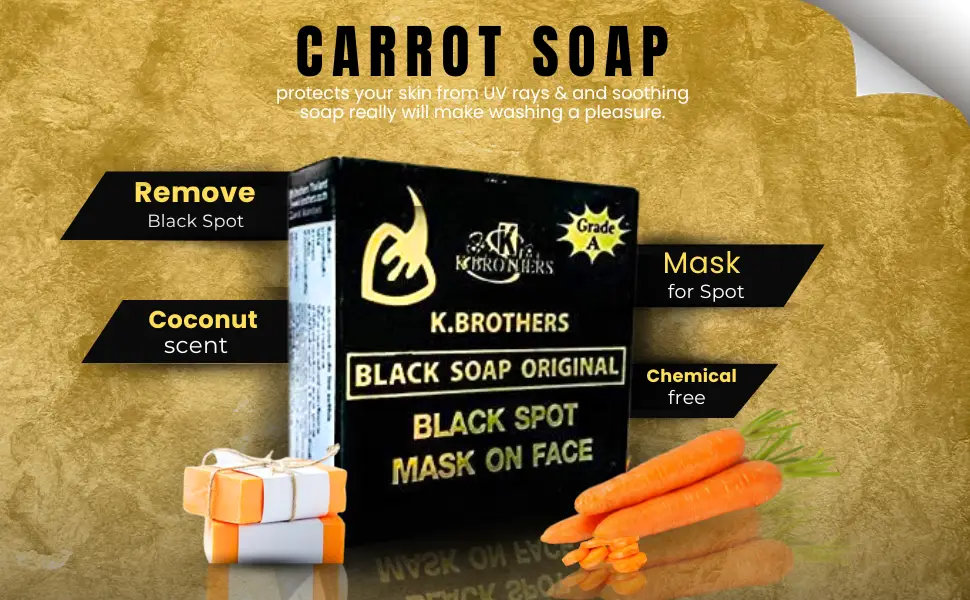 K Brothers Carrot Soap for Black Spot and Mask On Face 65g - SPN-LOBCC