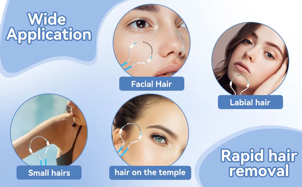 3pcs Spring Facial Hair Remover Manual Epilator Spring Face Hair Roller Threading Epilator Face Shaver for Face Lip Hair Removal - product information 3