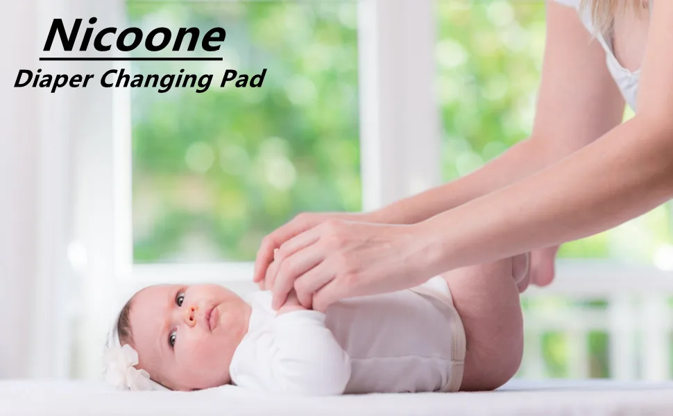 Nicoone Waterproof Changing Mat Liners Quilted 3PCS Bamboo Terry Surface Diaper Changing Pad Liner Washable Reusable Diaper Changing Liners for Home Outdoor Travel White - Oval - Changing Pad Liner