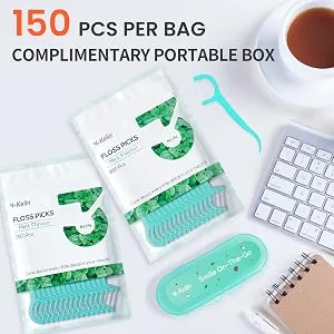Y-Kelin Dental Floss-150 Pcs Dental Floss Toothpick with Storage Box Teeth Stick Tooth Picks Floss Picks Teeth Cleaning - product information 5