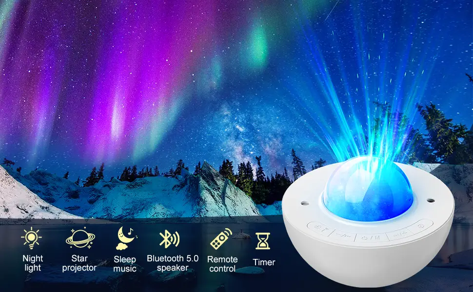Galaxy Projector for Bedroom Star Projector Night Light for Kids with White Noise and Bluetooth Music Speaker Aurora Projector Remote Control & Timing Sky Starry Projector Party Home - star projector