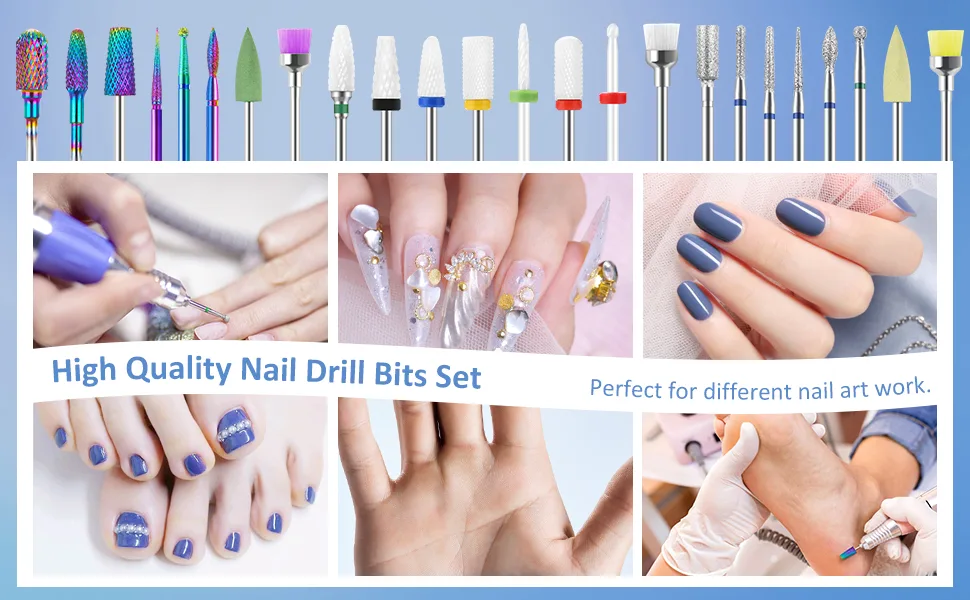 MAQUITA 24pcs Nail Drill Bits Professional Ceramic Tungsten Alloy Nail Drill Bits Gel Nails Accessories Remove Gel Acrylic Cuticle Cutter Bits for Manicure Pedicure - product information 4