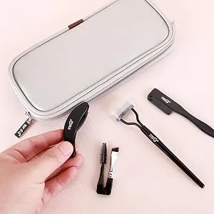 MSQ 4 Pcs Folding Eyelash Comb Dou Eyebrow Brush with Spoolie Mascara Separator Metal Teeth Eyebrow Eyelash Grooming Brushes for Define Eyelash and Eyebrow 4pcs - product information 5