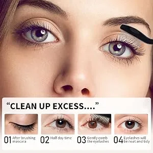 MSQ 4 Pcs Folding Eyelash Comb Dou Eyebrow Brush with Spoolie Mascara Separator Metal Teeth Eyebrow Eyelash Grooming Brushes for Define Eyelash and Eyebrow 4pcs - product information 6