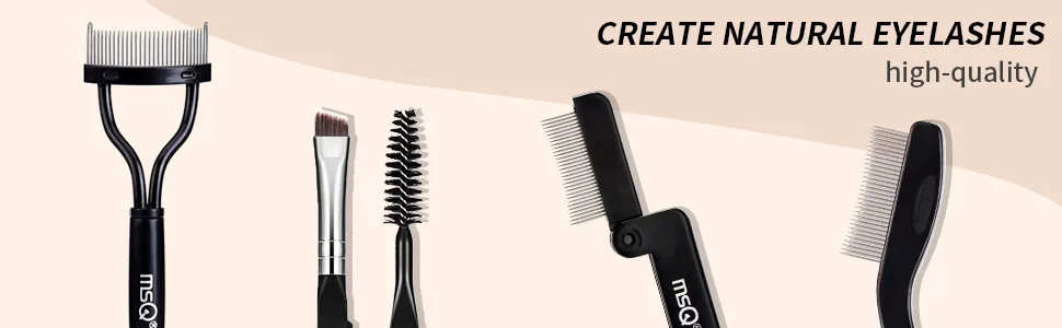 MSQ 4 Pcs Folding Eyelash Comb Dou Eyebrow Brush with Spoolie Mascara Separator Metal Teeth Eyebrow Eyelash Grooming Brushes for Define Eyelash and Eyebrow 4pcs - product information 8