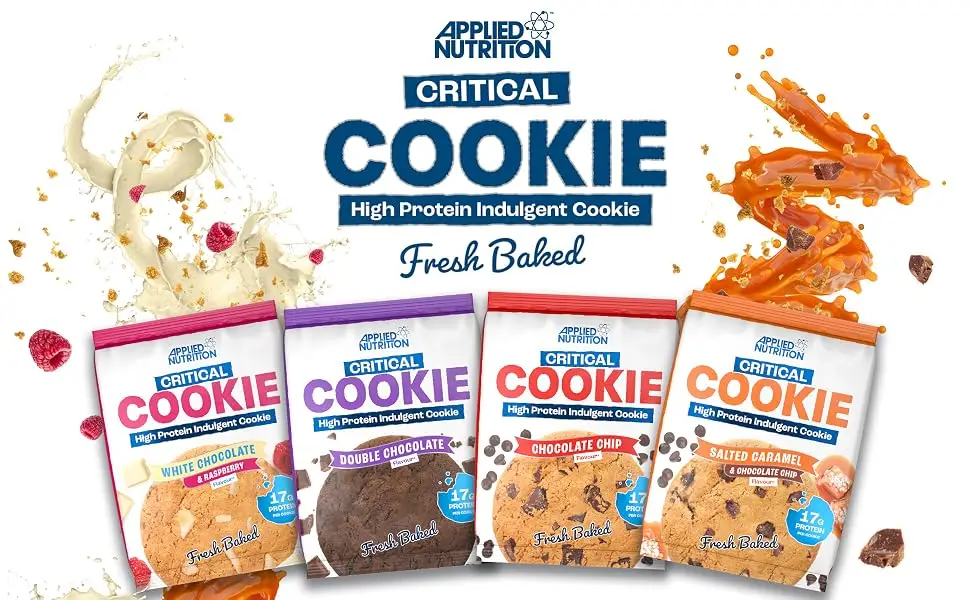 Applied Nutrition Protein Cookies - Critical Cookie High Protein Snack (12 Pack x 73g) (White Chocolate & Raspberry) White Chocolate & Raspberry 12 count (Pack of 1) - New cookie A+1