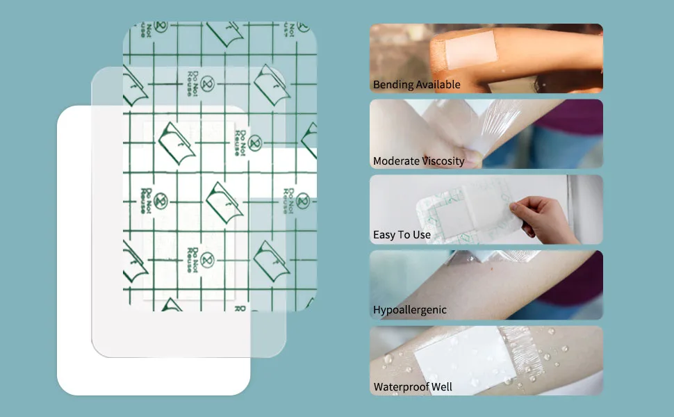 Waterproof Bandage Large Clear Adhesive Dressing 4*6inch 10pcs - product information 2