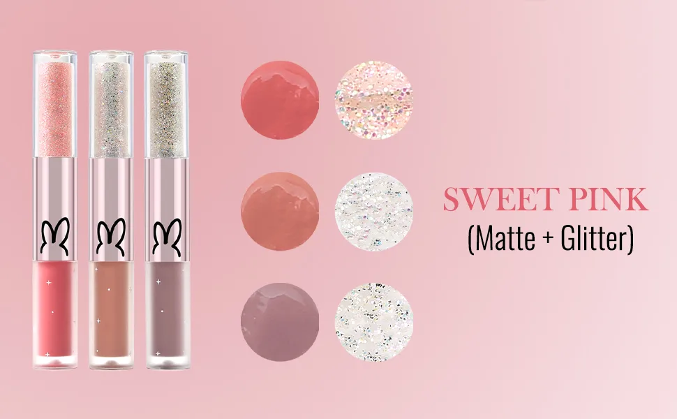 Erinde 3PCS Liquid Glitter Matte Eyeshadow Liquid Glitter Eyeliner and Matte Cream Eyeshadow 2 in 1 Makeup Korean Shimmer Matte Eyeshadow Silver Christmas Eye Makeup Quick Drying Long Lasting #01 - Shimmer Metallic eyeshadow