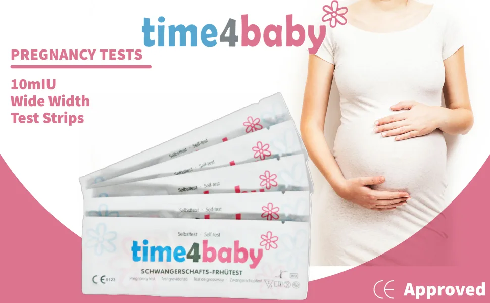 time4baby: 15 Pregnancy Test Strips 10mIU/mL - time4baby Preg strips main