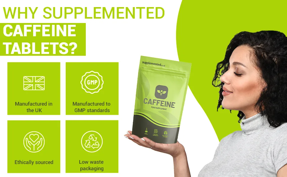 Caffeine 200mg 360 Vegan Tablets - Caffeine Tablets