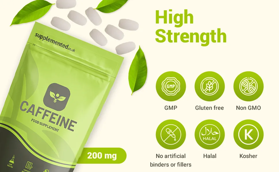 Caffeine 200mg 360 Vegan Tablets - Caffeine Tablets