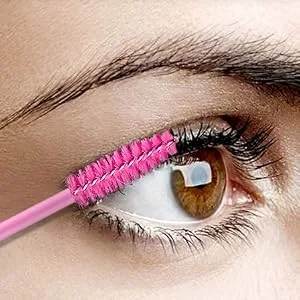 100 Pcs Disposable Mascara Wands Eyelash Brush Spoolies for Eyebrow Eye Lash Extension (Pink) (Black) - product information 5