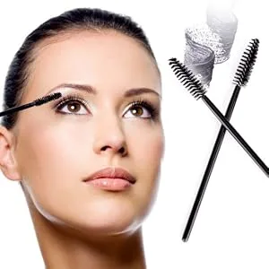 100 Pcs Disposable Mascara Wands Eyelash Brush Spoolies for Eyebrow Eye Lash Extension (Pink) (Black) - product information 8