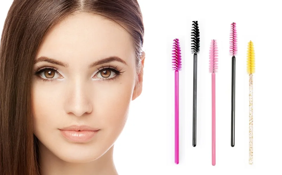 100 Pcs Disposable Mascara Wands Eyelash Brush Spoolies for Eyebrow Eye Lash Extension (Pink) (Multicolour) - product information 11
