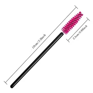 100 Pcs Disposable Mascara Wands Eyelash Brush Spoolies for Eyebrow Eye Lash Extension (Pink) (Multicolour) - product information 2