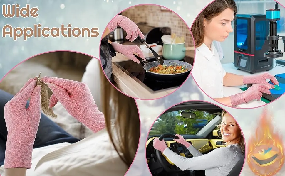 3 Pairs Arthritis Gloves Fingerless Compression Gloves Non-slip for Women Men Compression Gloves Fingerless for Computer Typing Dailywork Hands and Joints Pain Relief black - Gloves Fingerless