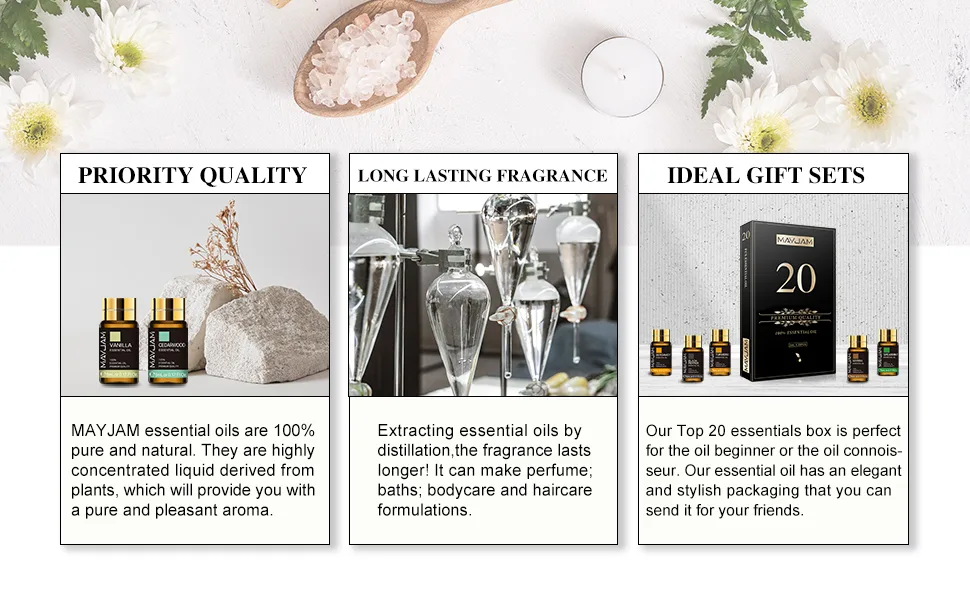 MAYJAM Top 20 Pure Essential Oil Set Premium Grade Essential Oils for Diffuser for Home Premium Aromatherapy Oils for Candle Making Skin & Hair Care Vetiver - product information 2