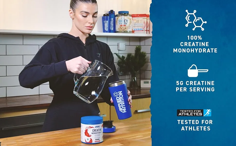 Applied Nutrition Creatine Flavoured - Creatine Monohydrate Micronized Powder with Flavour Increases High-Intensity Physical Performance (250g - 50 Servings) (Strawberry & Raspberry) Strawberry & Raspberry 50 Servings (Pack of 1) - Creatine A+5