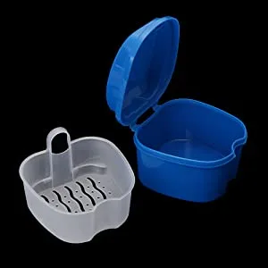 Denture Bath Box Orthodontic Teeth Retention Box Plastic Denture Bath Box Denture Cleaning kit Container Soaking Denture Bath Box for Storage Soaking Denture Cleaning Cartridge Filter 1 (Dark Blue) - product information 6