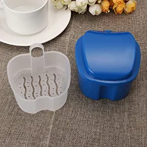 Denture Bath Box Orthodontic Teeth Retention Box Plastic Denture Bath Box Denture Cleaning kit Container Soaking Denture Bath Box for Storage Soaking Denture Cleaning Cartridge Filter 1 (Dark Blue) - product information 8