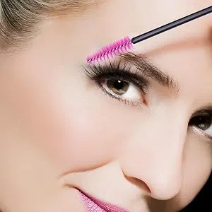 YIAGUN 50pcs Rose disposable mascara brush eye black stick eyebrow castor oil brush makeup tool (rose pink) - product information 2
