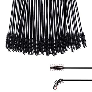 YIAGUN 50pcs Rose disposable mascara brush eye black stick eyebrow castor oil brush makeup tool (rose pink) - product information 3