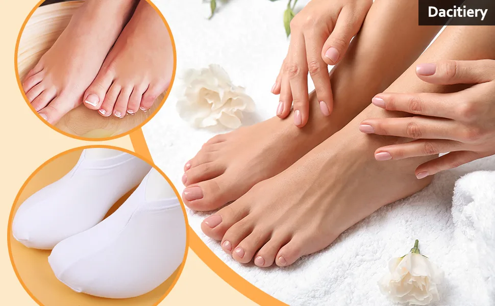 Dacitiery 3 Pairs Moisturizing Socks Overnight Thin Foot Spa Socks Cotton Moisture Enhancing Socks Cosmetic Moisturizing Socks for Dry Cracked Feet - product information 1